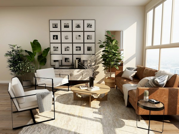 Detail of modern interior finishes